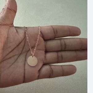 Plunder Disc Pendant Necklace Rose Gold Tone Minimalist Jewelry NEW